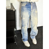 Gray White Washed Distressed Trousers