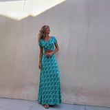 Women's Short-sleeved Two-sided Wear Wide Hem Printed Dress - WOMONA.COM