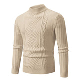 Men's Solid Color Stand Collar Sweater Sweater - WOMONA.COM