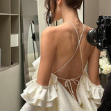 French Style Temperament Ruffled Bell Sleeve Dress Women