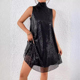 Sexy Sequin Shiny Sleeveless Pullover Dress