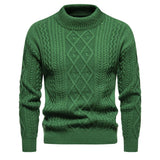 Men's Solid Color Round Neck Sweater Bottoming Shirt - WOMONA.COM