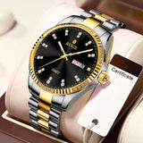 Gold Diamond Men's Quartz Watch Waterproof - WOMONA.COM