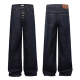 Retro Minority Breasted Wide-leg Jeans