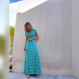 Women's Short-sleeved Two-sided Wear Wide Hem Printed Dress - WOMONA.COM