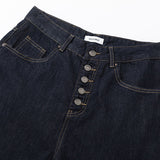 Retro Minority Breasted Wide-leg Jeans