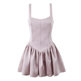 Women's French-style Slim-fit Square Collar Sling Dress