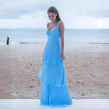 Multi-layer Pleated Suspender Dress Women - WOMONA.COM