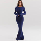 New Solid Color Fashion Backless Slim Fit Dress
