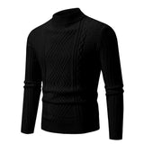 Men's Solid Color Stand Collar Sweater Sweater - WOMONA.COM