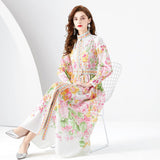 Long Retro Printed Dress Women - WOMONA.COM