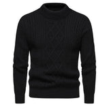 Men's Solid Color Round Neck Sweater Bottoming Shirt - WOMONA.COM