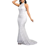 Fashion New Solid Color Trailing Dress Women