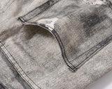 Gray Wash Hole With Cat Whisker Jeans