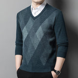 Men's V-neck Sweater Thickened Bottoming Shirt - WOMONA.COM
