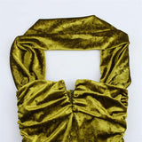 Fashionable Elegant Tube Top Velvet Dress