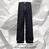 Retro Minority Breasted Wide-leg Jeans