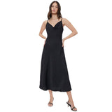 Women's Fashion Suspenders Satin Dress - WOMONA.COM