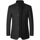Standing Collar Middle-aged Men's Woolen Jacket - WOMONA.COM