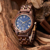 Retro Walnut Gold Multi-functional Men's Quartz Watch - WOMONA.COM