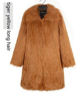 Men's Overcoat Faux Fur Coat Long Trench Coat - WOMONA.COM