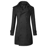 Double Breasted Mid-length Trench Coat - WOMONA.COM