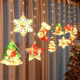 Painted Christmas Curtain Lights Holiday - WOMONA.COM
