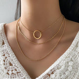 Circle Clavicle Chain Necklace Women - WOMONA.COM