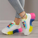 INS Style Rainbow Color Sports Shoes For Women - WOMONA.COM