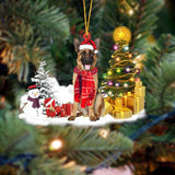 Christmas Family Puppies Decorate Trees With Lights - WOMONA.COM