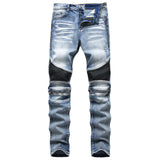 Men's Motorcycle Zipper Oversized Jeans - WOMONA.COM