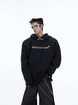 Deconstructed Metal Zipper Knitted Hooded Sweater - WOMONA.COM