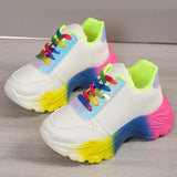 INS Style Rainbow Color Sports Shoes For Women - WOMONA.COM