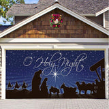 Christmas Background Hanging Cloth Garage - WOMONA.COM