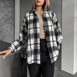 Classic American Plaid Shirt - WOMONA.COM