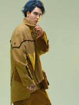 Asymmetric Medium And Long Sandstone Wind Coat - WOMONA.COM