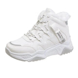 White Running Women Chunky Sport Shoes - WOMONA.COM