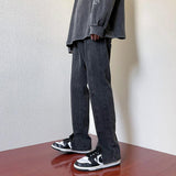 Straight Mop Motorcycle Stitching Jeans Men