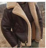 Men's Fashion One-piece Thickened Furry Jacket - WOMONA.COM
