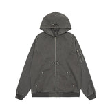 Workwear Washed And Worn Hooded Jacket Men - WOMONA.COM