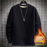 Men's Warm Lambskin Round Neck Hoodie - WOMONA.COM