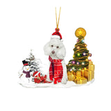 Christmas Family Puppies Decorate Trees With Lights - WOMONA.COM