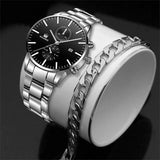 Fake Hree Eye Fashion Business Quartz Watch - WOMONA.COM