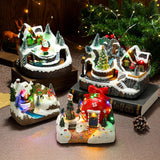 Christmas Rotating Resin Luminous Music Box Ornaments - WOMONA.COM