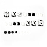 Fashion Summer Black And White Leopard Print Feet Nail - WOMONA.COM