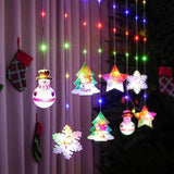 Painted Christmas Curtain Lights Holiday - WOMONA.COM