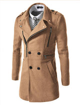 Fashion Multi Zip Long Slim Coat - WOMONA.COM