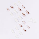 Nude Transparent Jade Leopard Print Wear Manicure Removable Fake Nails - WOMONA.COM