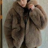 Men's Imitation Fox With Plush Fur Coat - WOMONA.COM