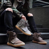 Pure Black Stretch Jeans With Holes For Men - WOMONA.COM